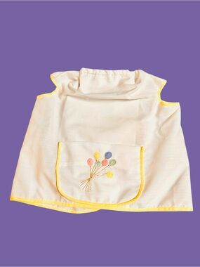 Vintage Apron Pinafore Girls Small Hand Embroidery Dress Cover Handmade 2T/3T
